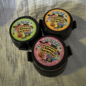 Cra-Z-Art Cra-Z Slimy Halloween Slime Surprise Pots Set of 3 Black Containers
